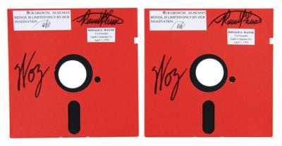Lot #145 Apple: Wozniak and Wayne (2) Signed Floppy Disks