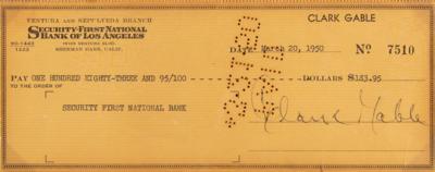 Lot #814 Clark Gable Signed Check - Image 2