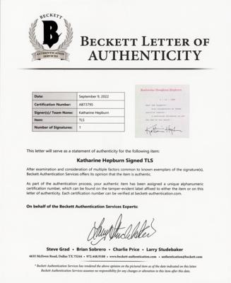 Lot #896 Spencer Tracy and Katharine Hepburn (2) Signed Items - Image 4