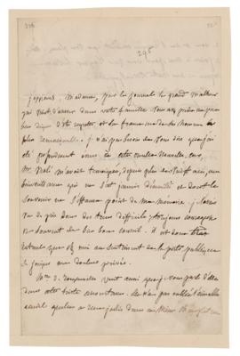 Lot #445 Alexis de Tocqueville Autograph Letter Signed