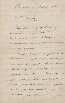 Lot #557 Giuseppe Verdi Autograph Letter Signed - Image 1