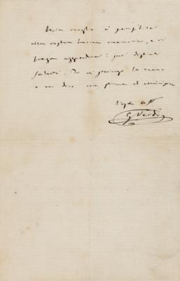 Lot #557 Giuseppe Verdi Autograph Letter Signed - Image 3