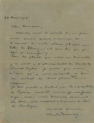 Lot #528 Claude Debussy Autograph Letter Signed on Pelléas