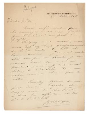 Lot #368 Rene Lalique Autograph Letter Signed