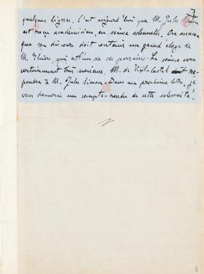 Lot #448 Emile Zola Handwritten Manuscript on 'Jules Simon' - Image 3