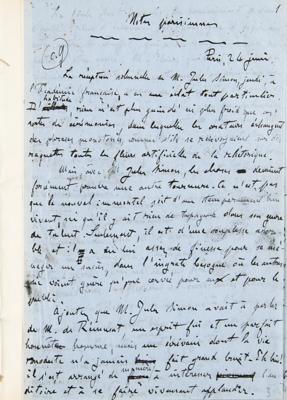 Lot #448 Emile Zola Handwritten Manuscript on 'Jules Simon' - Image 4