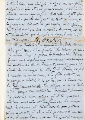 Lot #448 Emile Zola Handwritten Manuscript on 'Jules Simon' - Image 8