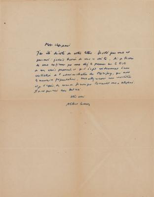 Lot #422 Albert Camus Autograph Letter Signed