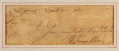 Lot #104 Benjamin Franklin Signature and Handwriting - Image 2