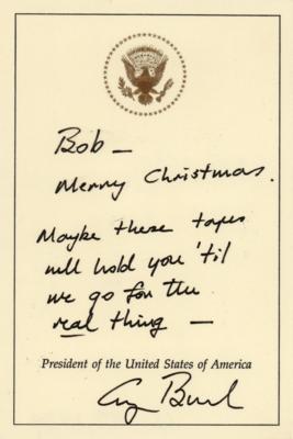 Lot #34 George Bush Autograph Note Signed as