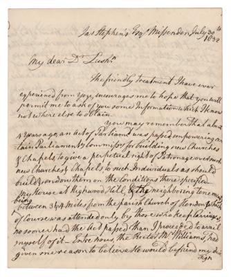Lot #114 William Wilberforce Autograph Letter Signed