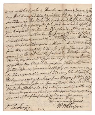 Lot #114 William Wilberforce Autograph Letter Signed - Image 4
