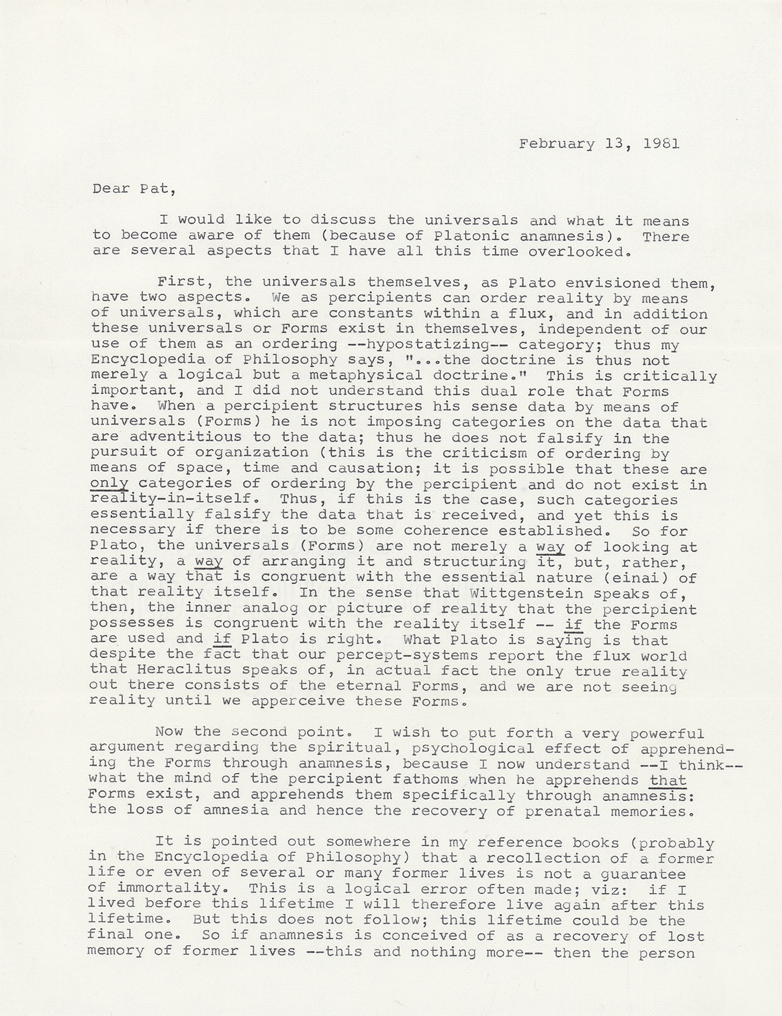 Lot #424 Philip K. Dick Typed Letter Signed