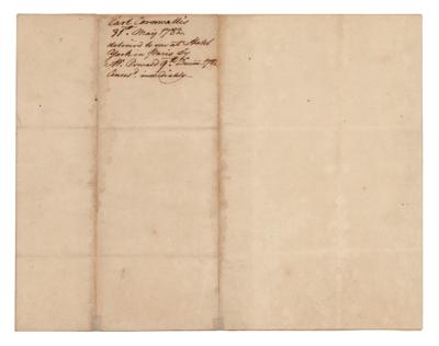 Lot #264 Charles Cornwallis ALS to Laurens on POW Exchange - Image 2