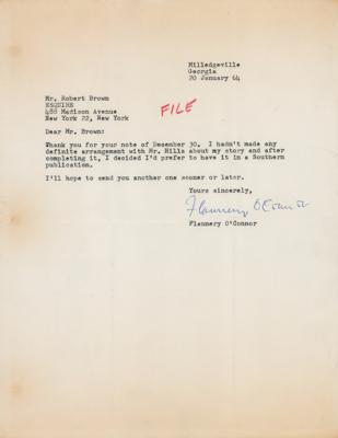 Lot #440 Flannery O'Connor Typed Letter Signed
