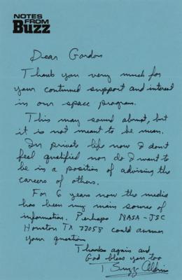 Lot #314 Buzz Aldrin Rare Autograph Letter Signed