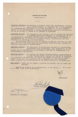 Lot #152 Fidel Castro Document Signed - Image 2