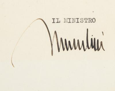 Lot #212 Benito Mussolini Document Signed - Image 2