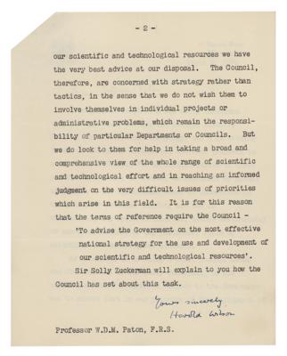 Lot #256 Harold Wilson Typed Letter Signed - Image 2