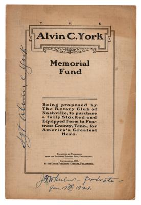 Lot #295 Sgt. Alvin C. York Signed Booklet