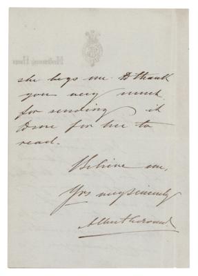 Lot #198 King Edward VII Autograph Letter Signed - Image 2