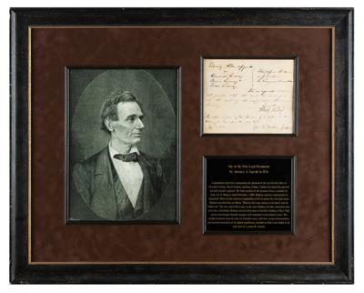 Lot #15 Abraham Lincoln Early ADS (1836, One of First as Attorney)