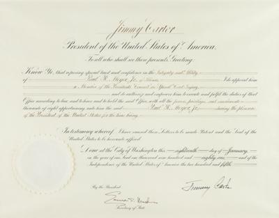Lot #27 President Jimmy Carter Appoints a Spinal Cord Specialist - Image 1
