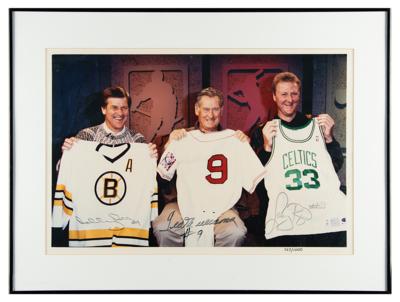 Lot #920 Boston Legends: Bird, Orr, and Williams Signed Photo Print - Image 2
