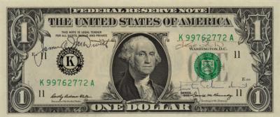 Lot #330 Apollo 9 Signed One-Dollar Bill