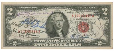 Lot #307 Apollo Astronauts (18) Multi-Signed Two-Dollar Bill