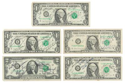 Lot #318 Space Shuttle (5) Multi-Signed Bank Notes