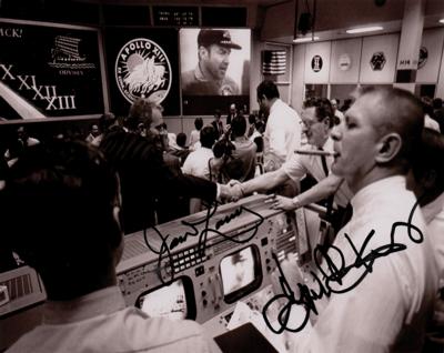 Lot #348 James Lovell and Gene Kranz Signed Photograph - Image 1