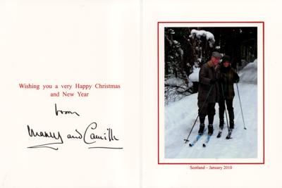 Lot #196 King Charles III and Camilla, Queen Consort Signed Xmas Card