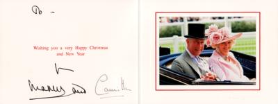 Lot #197 King Charles III and Camilla, Queen Consort Signed Xmas Card