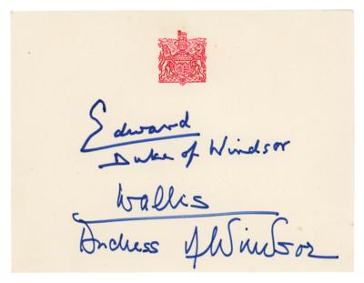 Lot #257 Duke and Duchess of Windsor Signatures