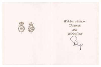 Lot #222 Prince Philip Signed Christmas Card
