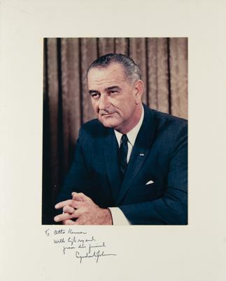 Lot #82 Lyndon B. Johnson Signed Photograph Mount