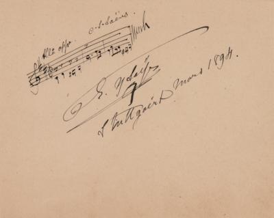 Lot #667 Eugene Ysaye Autograph Musical Quotation Signed
