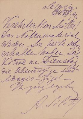 Lot #657 Alexander Siloti Autograph Letter Signed - Image 1