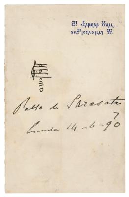 Lot #655 Pablo de Sarasate Autograph Musical Quotation Signed - Image 1