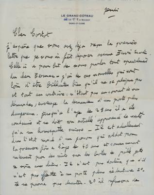 Lot #644 Francis Poulenc Autograph Letter Signed to Alfred Cortot