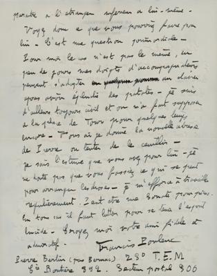 Lot #644 Francis Poulenc Autograph Letter Signed to Alfred Cortot - Image 2