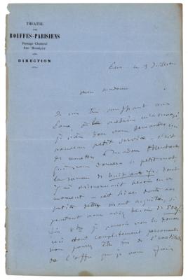 Lot #641 Jacques Offenbach Autograph Letter Signed - Image 1