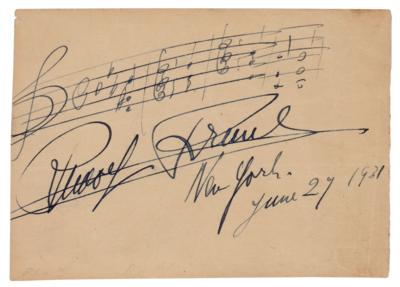 Lot #621 Rudolf Friml Autograph Musical Quotation Signed