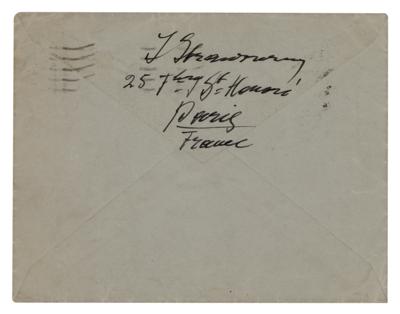 Lot #659 Igor Stravinsky Signed Mailing Envelope