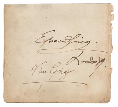 Lot #627 Edvard Grieg Signature