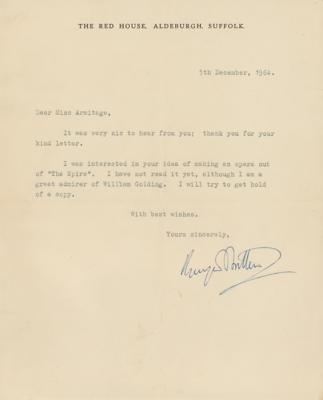 Lot #605 Benjamin Britten Typed Letter Signed - Image 1