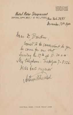 Lot #656 Artur Schnabel Autograph Letter Signed