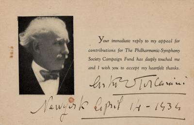 Lot #664 Arturo Toscanini Signed Appreciation Card - Image 1