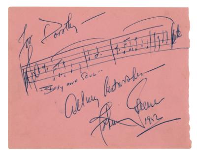 Lot #675 Johnny Green Autograph Musical Quotation Signed